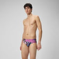 Slip de bain Hommes 8 cm Allover Digital pour Hommes Noir/Vert matcha/Rouge sirène
