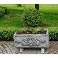 Casa Padrino Barock BlumenkÃ¼bel Antik Grau 36 x 81 x H. 43 cm - eckiges BlumengefÃ¤Ã im Barockstil - BlumenkÃ¼bel - PflanzkÃ¼bel Jugendstil