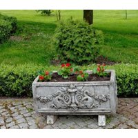 Casa Padrino Barock BlumenkÃ¼bel Antik Grau 36 x 81 x H. 43 cm - eckiges BlumengefÃ¤Ã im Barockstil - BlumenkÃ¼bel - PflanzkÃ¼bel Jugendstil