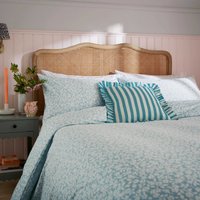 Helena Springfield Secret Garden Rosebud Brushed Cotton Double Duvet Cover SET, Aqua