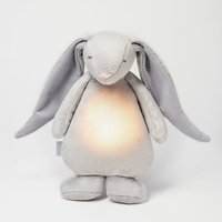 Moonie The Humming Friend Konijn - Silver  | Witte Ruis Knuffel Met Lichtje