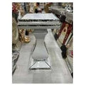 Large Mirrored Crystal End Table - Contemporary Italian Glass, Sparkly Side Table, 40x60cm Living Room Furniture | Wowcher