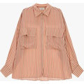 Camicia oversize a righe con tasche frontali