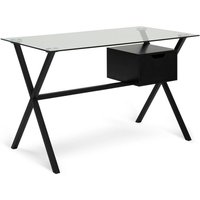 Dria 1 Drawer Desk Black Modern Home Office Furniture Workspace