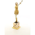 Bronze Skulptur Lady in Gold auf WÃ¼rfel - Luxus Home Deko von Casa Padrino