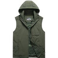 Men Outdoor Hooded Detachable Cargo Vests Male Photography Sleeveless Jackets Thin Mesh Breathable Waistcoats Man Loose Vests 7X