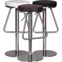 FineBuy Barhocker Edelstahl höhenverstellbare Sitzfläche 54 - 79 cm, Design Barstuhl, Bistrohocker Barsitz Gepolstert, Thekenhocker 360° Drehbar, Tresenstuhl Modern