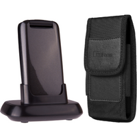 Bundle offer for TTfone Star TT300 Grey Flip Big Button Senior Mobile with Holster Nylon Case (TTCB4), O2 Bundle Pay As You Go