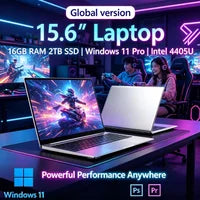 Budget Friendly 15.6" Business Notebook Big Memory Storage Efficient Multitasking Office Laptop