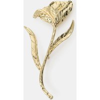 Broche fleur avec détails feuilles sculptées