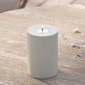 Udendørs LED Bloklys Ø 10 x 15 cm Sand