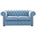 Chesterfield 2 Seater Shelly Haze Leather Sofa Settee