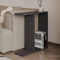 Lotus Wooden Side Table in Anthracite