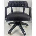 Casa Padrino Luxus Leder BÃ¼rostuhl Schwarz / Schwarz 58 x 65 x H. 80-87 cm - HÃ¶henverstellbarer Schreibtischstuhl - Echtleder Drehstuhl - Luxus MÃ¶bel - BÃ¼ro MÃ¶bel - Echtleder MÃ¶bel - MÃ¶bel Luxus