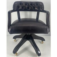 Casa Padrino Luxus Leder BÃ¼rostuhl Schwarz / Schwarz 58 x 65 x H. 80-87 cm - HÃ¶henverstellbarer Schreibtischstuhl - Echtleder Drehstuhl - Luxus MÃ¶bel - BÃ¼ro MÃ¶bel - Echtleder MÃ¶bel - MÃ¶bel Luxus