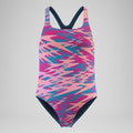 Maillot de bain Fille Hyperboom Medalist imprimé bleu/rose