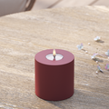 Udendørs LED Bloklys Ø 10 x 10 cm Bordeaux
