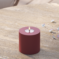 Udendørs LED Bloklys Ø 10 x 10 cm Bordeaux