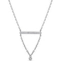 Triangle Design 925 Sterling Silver Cubic Zirconia Pendant Necklaces, Silver, 16.9 inch