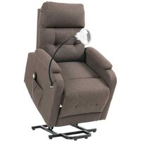 Electric Rise & Recline Armchair with LED Reading Light - Ergonomic Linen, 120kg Capacity | Wowcher