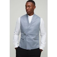Americana Ajustada Con Cuello Y Mangas Cultivadas, Azul