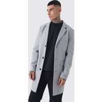 Abrigo Tall De Mezcla De Lana Con Botonadura, Gris