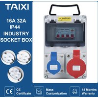 Waterproof Industrial socket box Outdoor Wall Distribution Box With MCB RCBO Switch 220V 380v 16A 32A Power Supply Charging