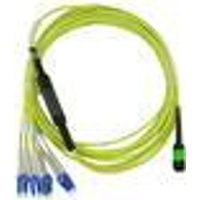 Kompatibles Alcatel-Nokia 3HE13897AA-1 BlueOptics LWL Breakout Patchkabel, MPO/APC, 4xDuplex LC/UPC, 1 Meter, Singlemode E9/125µm, G.657.A1, Markenfaser, 3.0mm LSZH gelb, 8 Kerne und MPO Stecker ohne Pins, inkl. Messprotokoll (3HE13897AA-1-BO)