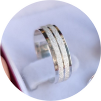 Aliança de Prata 6mm mod. diamantado.