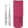 Tweezerman Petite Tweeze Set In Leather Case - Pink