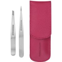 Tweezerman Petite Tweeze Set In Leather Case - Pink