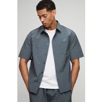 Oversized Technical Ripstop Shirt, Gris