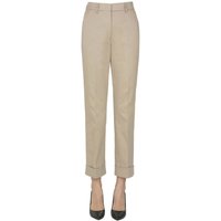 Cigarette cotton trousers