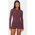 Dark Chocolate Sculpt Hooded Gym Jacket
