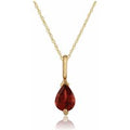 Classic Pear Garnet Pendant in 9ct Yellow Gold