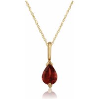 Classic Pear Garnet Pendant in 9ct Yellow Gold
