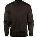 Steppin' Out Trui V-hals Merinowol Bruin - maat 3XL