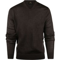 Steppin' Out Trui V-hals Merinowol Bruin - maat 3XL