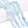 Natural Aquamarine Beads Strands, Nuggets, 8-15x7-12x4-12mm, Hole: 1mm, about 30-45pcs/strand, 15.7 inch