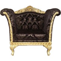 Casa Padrino Barock Lounge Sessel Schwarz Muster / Gold MÃ¶bel Antik Stil - Wohnzimmer Club MÃ¶bel Sessel