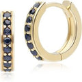 Classic Sapphire Huggie Hoop Earrings in 9ct Yellow Gold