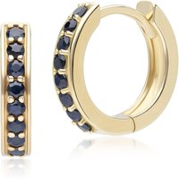 Classic Sapphire Huggie Hoop Earrings in 9ct Yellow Gold