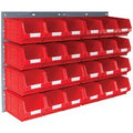 Topstore Wall-Mounted Louvre panel Kit -2 x TP10 Louvre panels & 24 x Red TC3 Containers