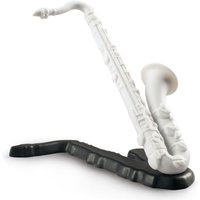 Casa Padrino Luxus Porzellan Saxophon WeiÃ / Schwarz 13 x H. 7 cm - Wohnzimmer Deko Skulptur