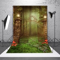 Shabby Gate Floral Grassland Photography Backdrop - Aperturee