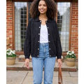Black Lightweight Broderie Bomber Jacket  Size 10/12