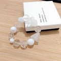 Snowflake Phantom & Clear Quartz Alternating Beaded Bracelet