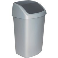 Afvalbak Curver Swing 50 liter zilver
