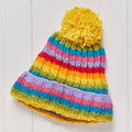 Rainbow Stripe Knitted Bobble Hat