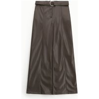 Pantaloni in similpelle a gamba ampia con cintura
